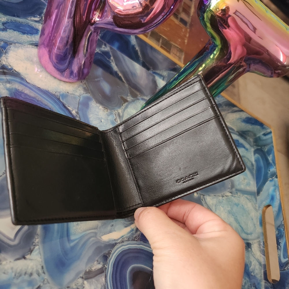 Coach leather signature men's wallet - Picture 3 of 8